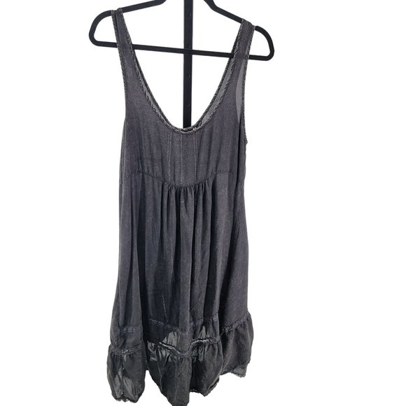 Free People Dresses & Skirts - Free People Gray Parisian Tunic Slip Dress Midi High Low